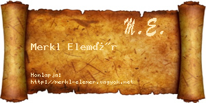 Merkl Elemér névjegykártya